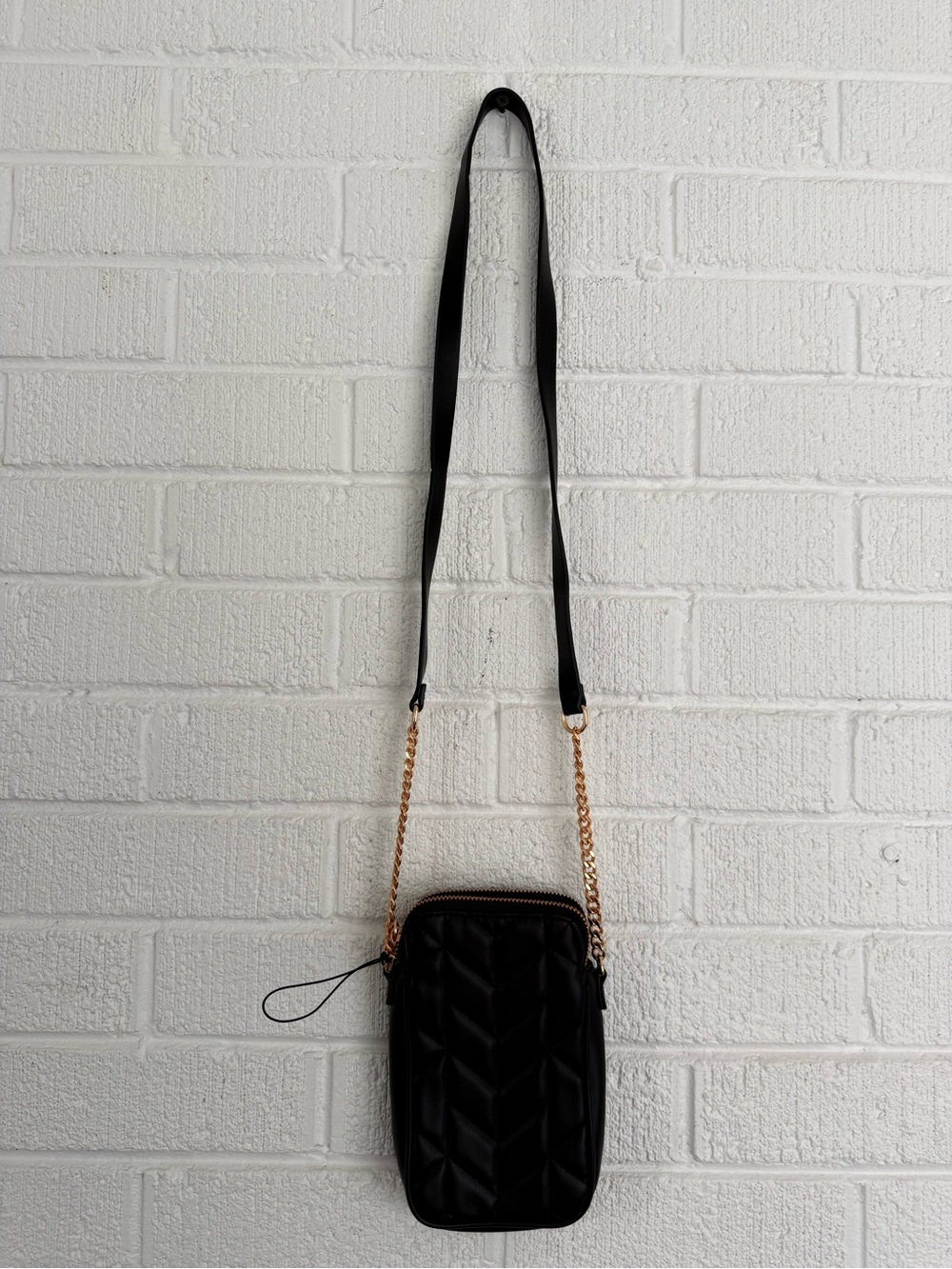 Brand New Parfois Crossbody Bag in Faux Black Leather
